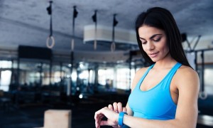 woman with fitness tracker